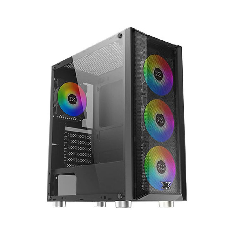 Xigmatek Grip EN45877 (ATX, U3x1&U2x2, Front Mesh & Left TG, 4PCSXDS120 ARGB Fan w LED Switch)