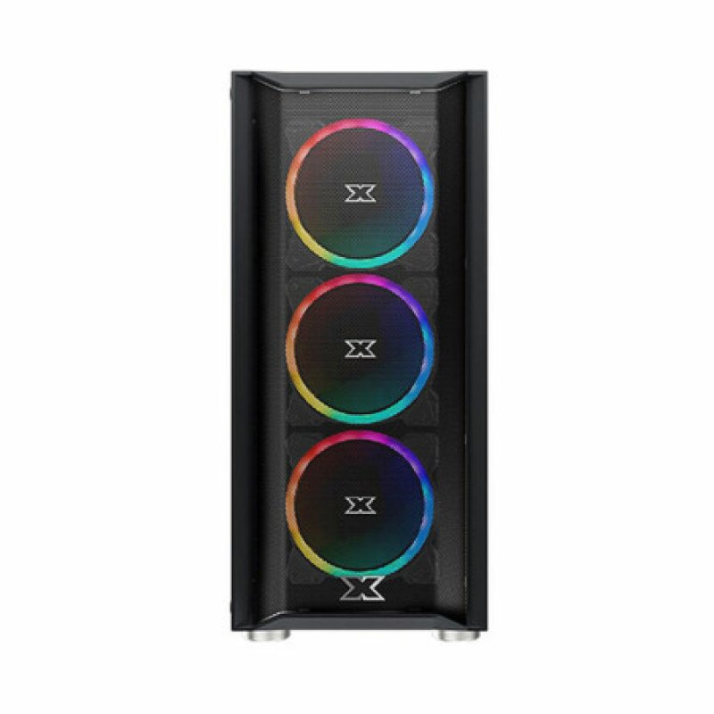 Xigmatek Grip EN45877 (ATX, U3x1&U2x2, Front Mesh & Left TG, 4PCSXDS120 ARGB Fan w LED Switch)