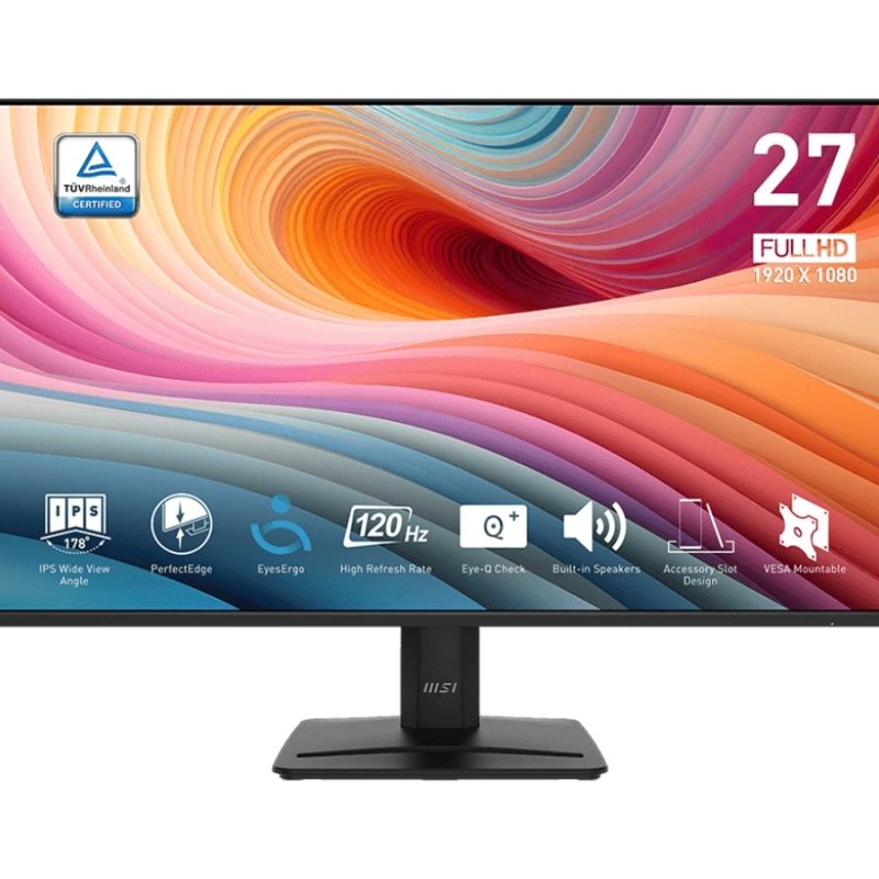 MSI Pro MP275 E2 Monitor (27" FHD (1920 x 1080) Display | 120Hz | IPS Panel | 116% sRGB | 1 x HDMI | 1 x VGA |  Built-in 2 x 2W Speaker |  16.7M Display Colors | 1 Year Warranty)