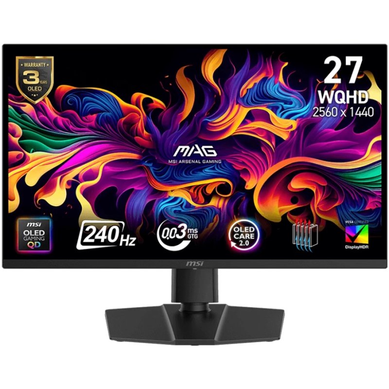 MSI MAG 273QP QD-OLED X24 Gaming Monitor (27" WQHD (2560 x 1440) Display | QD-OLED Panel | 240Hz | 138% sRGB | 2 x HDMI 2.1, 1 x DP1.4a | 1.07B Display Colors | 1 Year Warranty)