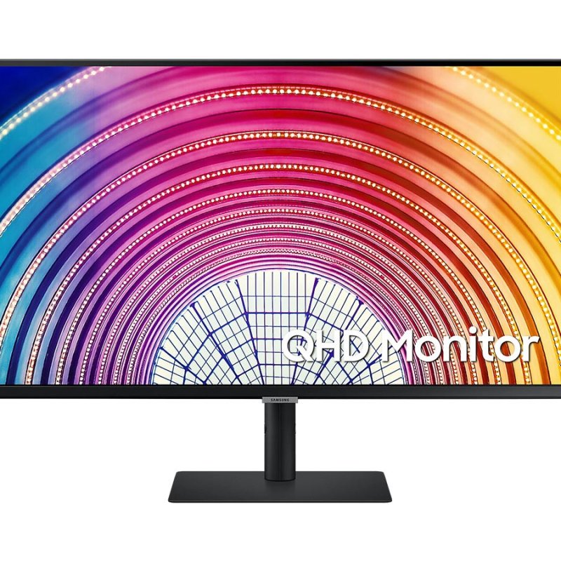 Samsung 32-inch QHD Monitor, Bezel Less Design, 1 Billion Colors, HDR10, HAS, Intelligent Eye Care, AMD FreeSync™, FSC-Certified, Energy Saving (LS32A600NWWXXL, Black)