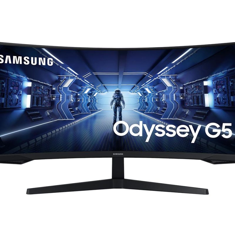 Samsung 34-inch LED Odyssey G5 Ultra WQHD, 165 Hz, 1ms, 1000R Curved Gaming Monitor, HDR10, AMD FreeSync Premium -LC34G55TWWWXXL, Black, 3440 X 1440 (WQHD) Pixels